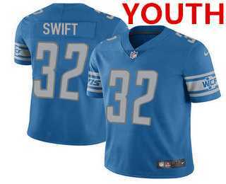 Youth Detroit Lions #32 DAndre Swift 2021 Blue Vapor Untouchable Limited Stitched Jersey Dzhi